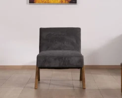 Meuble House Fauteuil déco anthracite style rétro "Tolga" pieds boomerang Sale