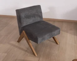 Meuble House Fauteuil déco anthracite style rétro 