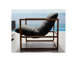 Meuble House Fauteuil de jardin en teck et tissu Sunbrella "Maluku Island" Online