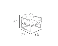 Meuble House Fauteuil de jardin en teck et tissu Sunbrella 