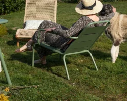 Meuble House Fauteuil de jardin esprit rétro en métal vert "Horizon" Online