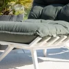 Meuble House Fauteuil de jardin ultra confort en tissu vert kaki avec repose pieds modulaire "Lisca" Best