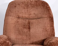 Meuble House Fauteuil de relaxation avec pouf en tissu doux terracotta 