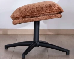 Meuble House Fauteuil de relaxation avec pouf en tissu doux terracotta 