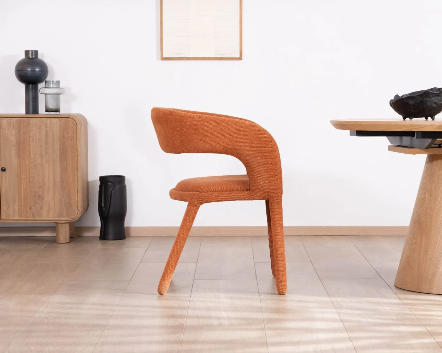 Meuble House Fauteuil de repas design en tissu terracotta ultra confort " Amarello"