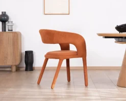Meuble House Fauteuil de repas design en tissu terracotta ultra confort