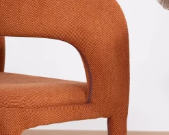 Meuble House Fauteuil de repas design en tissu terracotta ultra confort