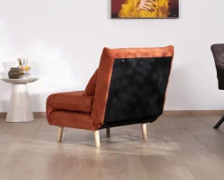 Meuble House Fauteuil design scandinave en tissu terracotta 