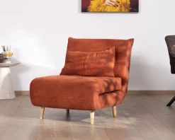Meuble House Fauteuil design scandinave en tissu terracotta 