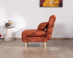 Meuble House Fauteuil design scandinave en tissu terracotta 