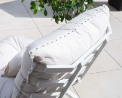 Meuble House Fauteuil d'extérieur blanc avec repose-pieds modulaire structure aluminium blanche