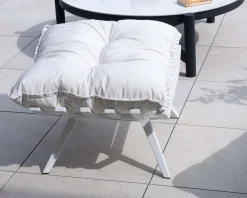 Meuble House Fauteuil d'extérieur blanc avec repose-pieds modulaire structure aluminium blanche