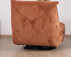 Meuble House Fauteuil enveloppant en velours côtelé terracotta "Cascada" rotatif avec repose-pieds relevable Sale