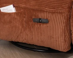 Meuble House Fauteuil enveloppant en velours côtelé terracotta 
