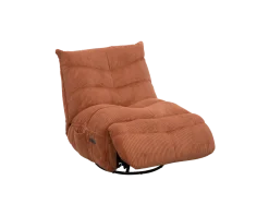 Meuble House Fauteuil enveloppant en velours côtelé terracotta 
