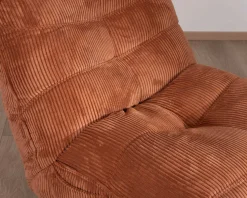 Meuble House Fauteuil enveloppant en velours côtelé terracotta 