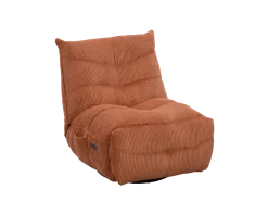 Meuble House Fauteuil enveloppant en velours côtelé terracotta 