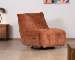 Meuble House Fauteuil enveloppant en velours côtelé terracotta 