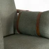 Meuble House Fauteuil esprit ethnique en tissu gaufré kaki "Plume" Outlet