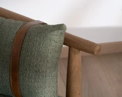 Meuble House Fauteuil esprit ethnique en tissu gaufré kaki 