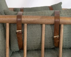 Meuble House Fauteuil esprit ethnique en tissu gaufré kaki 