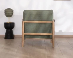Meuble House Fauteuil esprit ethnique en tissu gaufré kaki 