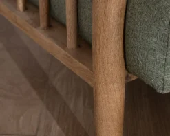 Meuble House Fauteuil esprit ethnique en tissu gaufré kaki 