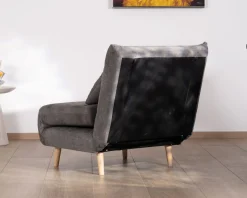 Meuble House Fauteuil modulable en couchage d'appoint "Folda" en tissu gris Best