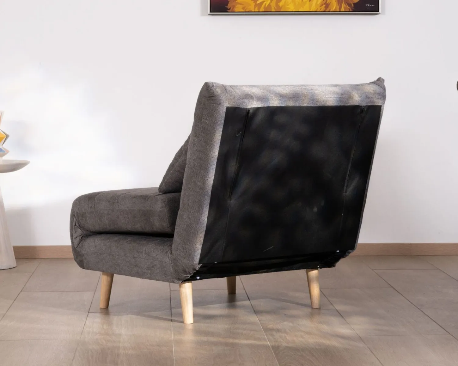 Meuble House Fauteuil modulable en couchage d'appoint "Folda" en tissu gris Best