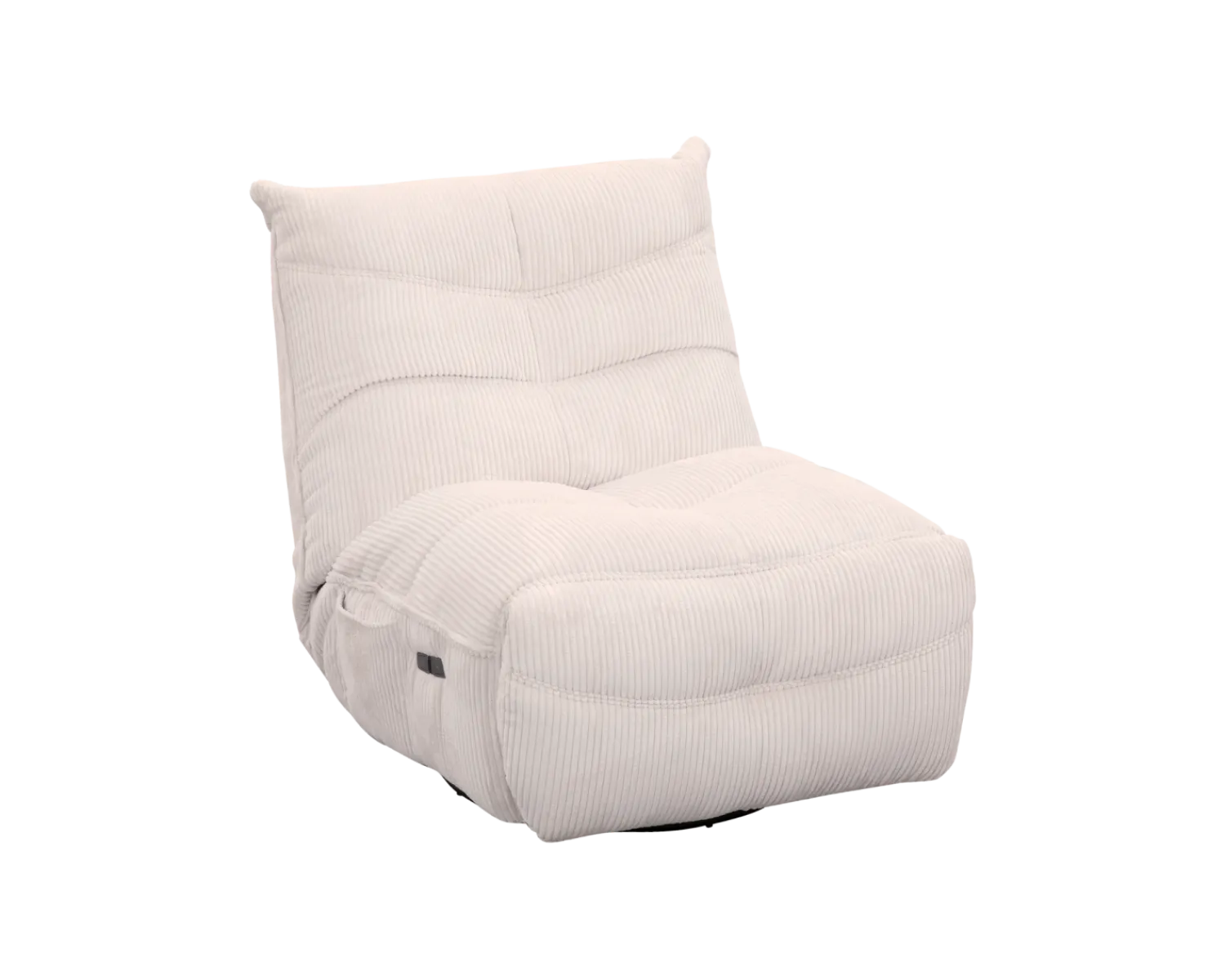 Meuble House Fauteuil pivotant et inclinable en velours côtelé écru "Cascada"