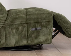 Meuble House Fauteuil relax esprit cosy en velours côtelé vert 