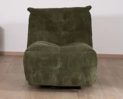 Meuble House Fauteuil relax esprit cosy en velours côtelé vert 