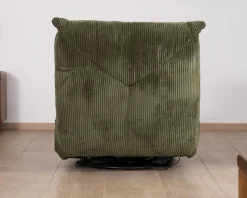 Meuble House Fauteuil relax esprit cosy en velours côtelé vert 