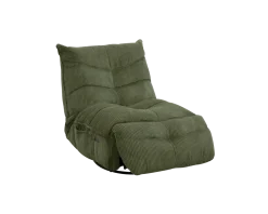 Meuble House Fauteuil relax esprit cosy en velours côtelé vert 