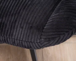 Meuble House Fauteuil relax tournant 360° en velours côtelé noir "Bissett" Clearance