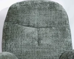 Meuble House Fauteuil rotatif design rétro en tissu soyeux vert sauge 