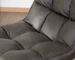 Meuble House Fauteuil rotatif ultra-confort en tissu microfibre gris foncé 