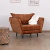 Meuble House Fauteuil ultra confort en tissu terracotta "Hasting" style vintage cosy