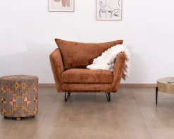 Meuble House Fauteuil ultra confort en tissu terracotta