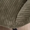 Meuble House Fauteuil ultra confort tournant 360° en velours côtelé vert doux "Bissett" Sale