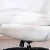 Meuble House Fauteuil vintage avec pouf en tissu blanc ultra doux "Branson" Outlet