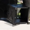 Meuble House Grand bac décoratif carré 75 cm pour plantations "Gardénia" en métal noir Discount