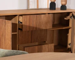 Meuble House Grand bahut style rétro en chêne huilé 180 cm "Winton"