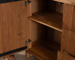 Meuble House Grand bahut style rétro en chêne huilé 180 cm