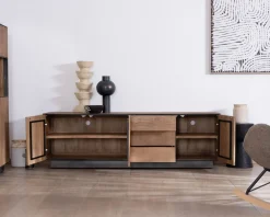Meuble House Grand banc TV 180 cm en manguier style épuré 