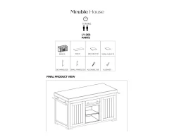 Meuble House Grand billot de cuisine bois massif plateau pierre "Grand Chef" 165 cm