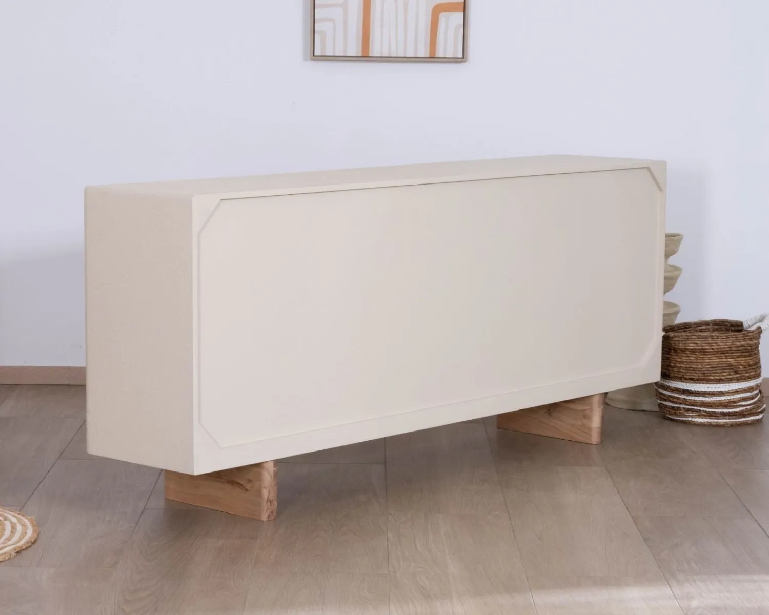 Meuble House Grand buffet bas 4 portes style organique et contemporain "Miona" Sale
