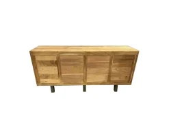 Meuble House Grand buffet design 190cm en bois massif d’acacia et métal noir 