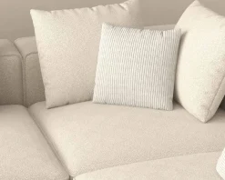 Meuble House Grand canapé d'angle graphique et ultra cosy en tissu blanc "Sweet Culture" Online