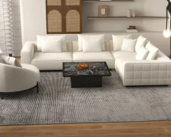 Meuble House Grand canapé d'angle graphique et ultra cosy en tissu blanc "Sweet Culture" Online
